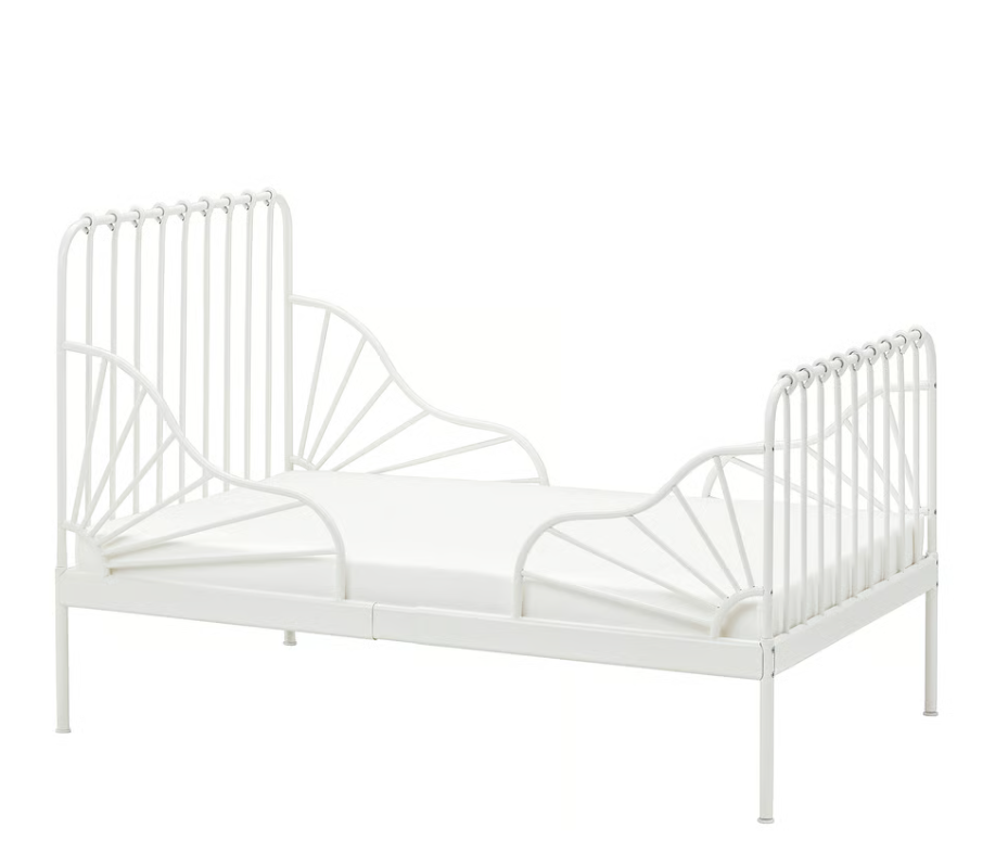 Plain product photo of an IKEA children's bed on white background